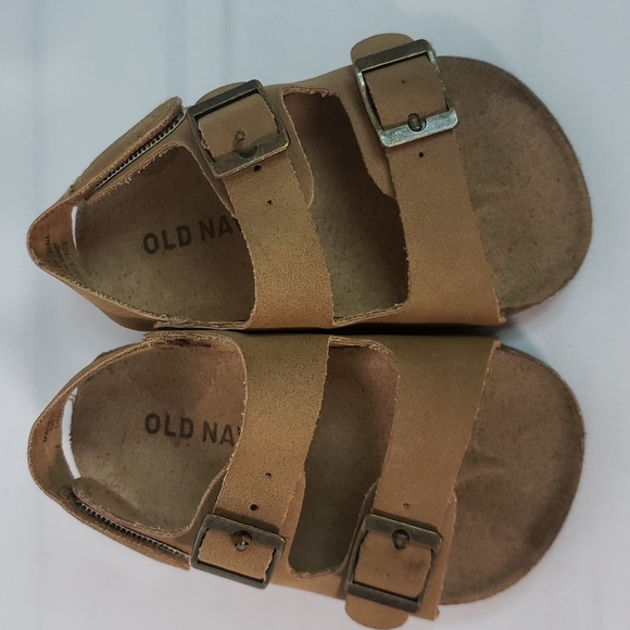 Old Navy Faux Leather Double Buckle Sandals 6-12M - Picture 1 of 13